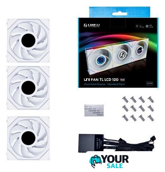 Комплект вентиляторов для корпуса Lian Li Uni Fan TL LCD 120 Triple Pack G99.12TLLCD3W.00 - Изображение №1 — Интернет-магазин Your Sale