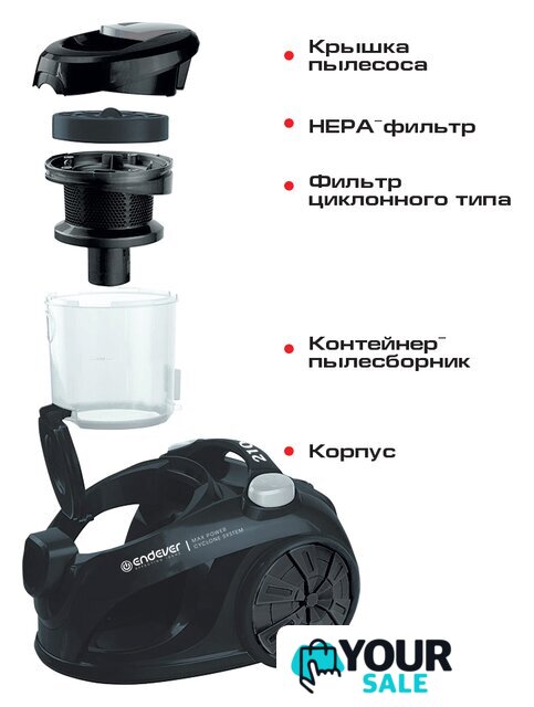 Пылесос Endever VC-540 - Изображение №6 — Интернет-магазин Your Sale