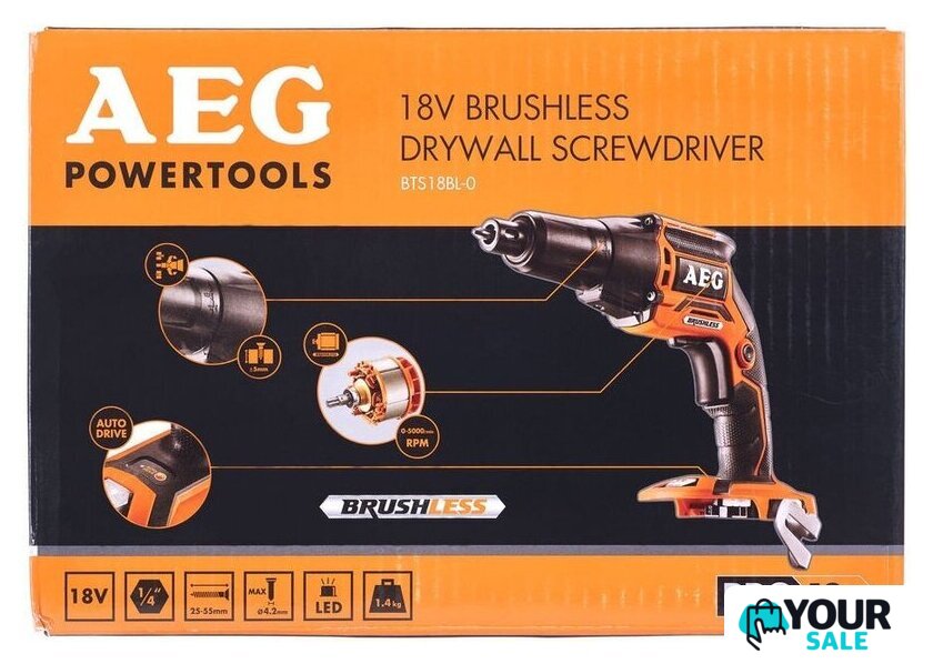 Шуруповерт для гипсокартона AEG Powertools BTS 18 BL-0 (без аккумулятора) - Изображение №2 — Интернет-магазин Your Sale