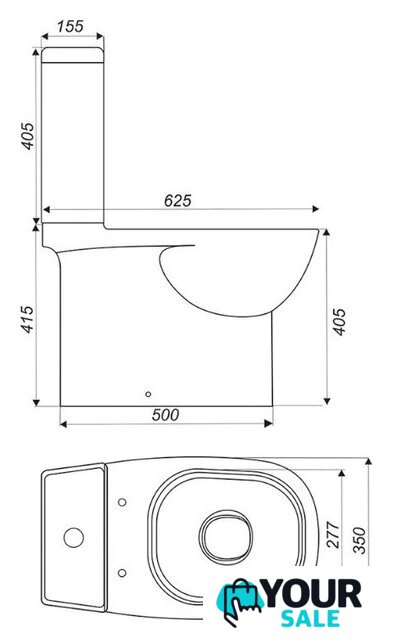 Унитаз напольный Sanita Quadro QDRSLCC01151022 - Изображение №2 — Интернет-магазин Your Sale