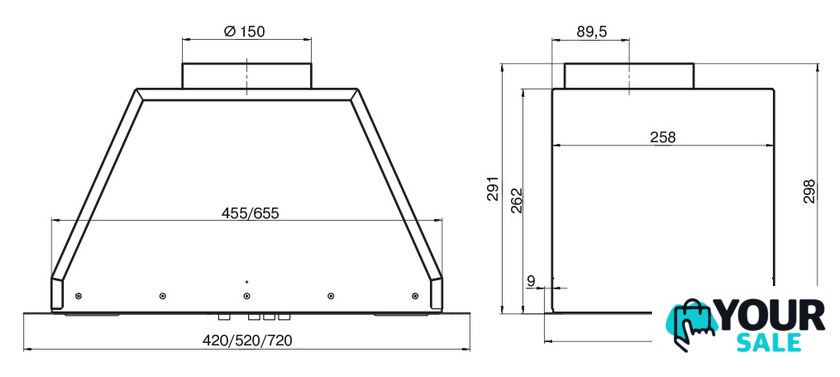 Кухонная вытяжка Elikor Врезной блок Flat 52П-650-К3Д (топленое молоко) (154175) - Изображение №2 — Интернет-магазин Your Sale