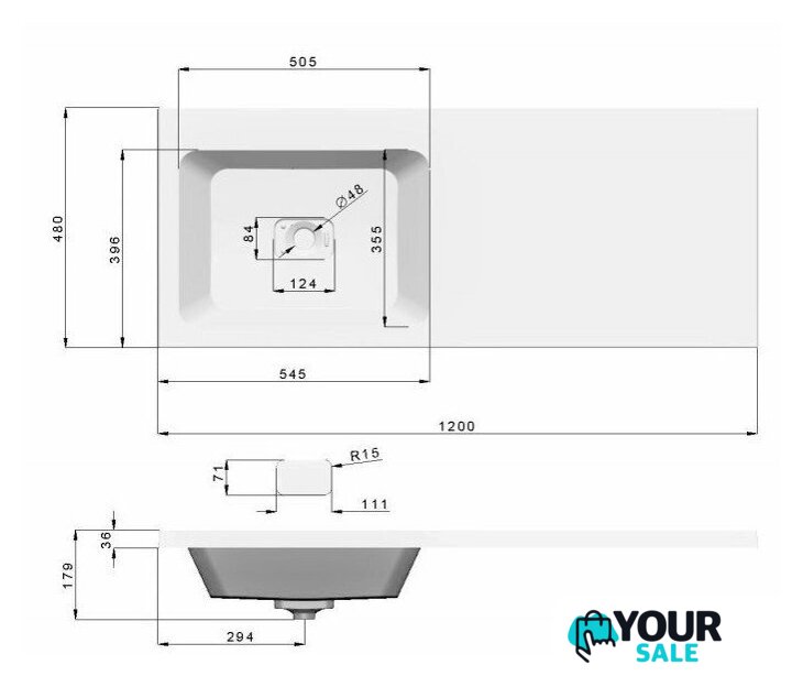  Emmy Тумба с умывальником Джерси 120 L - Изображение №4 — Интернет-магазин Your Sale