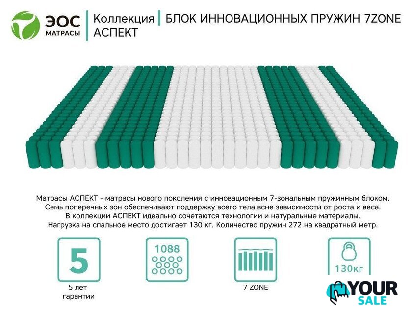 Матрас ЭОС Аспект Тип 30 180x200 (трикотаж) - Изображение №5 — Интернет-магазин Your Sale