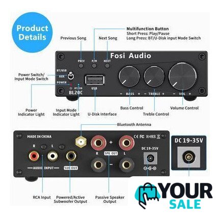 Усилитель мощности Fosi Audio BL20C (24V) - Изображение №2 — Интернет-магазин Your Sale