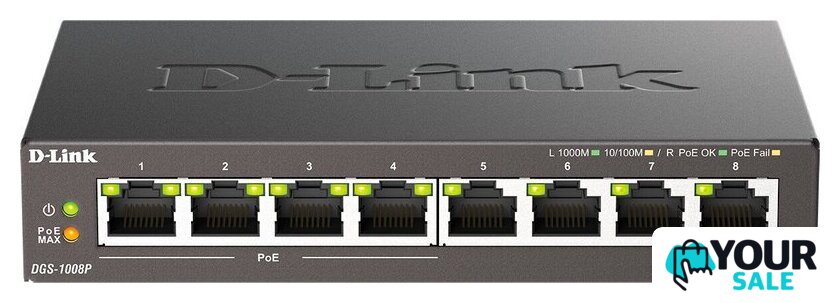 Неуправляемый коммутатор D-Link DGS-1008P/F3A - Изображение №1 — Интернет-магазин Your Sale