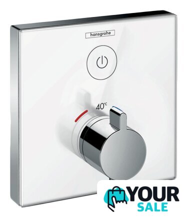 Смеситель Hansgrohe ShowerSelect Glass 15737400 (белый/хром) - Изображение №1 — Интернет-магазин Your Sale