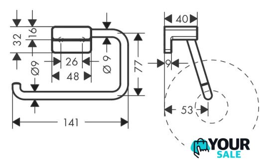 Держатель для туалетной бумаги Hansgrohe AddStoris 41771670 - Изображение №2 — Интернет-магазин Your Sale