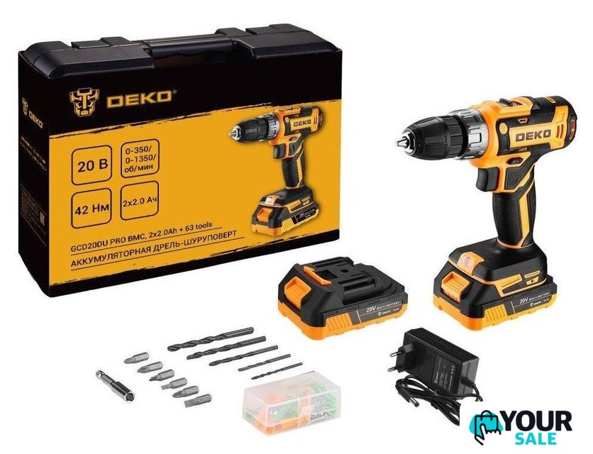 Дрель-шуруповерт Deko GCD20DU PRO Set 083-1040 (с 2-мя АКБ, кейс) - Изображение №1 — Интернет-магазин Your Sale