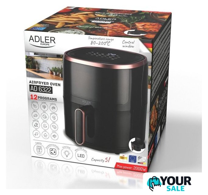 Аэрогриль (аэрофритюрница) Adler AD 6322 - Изображение №6 — Интернет-магазин Your Sale