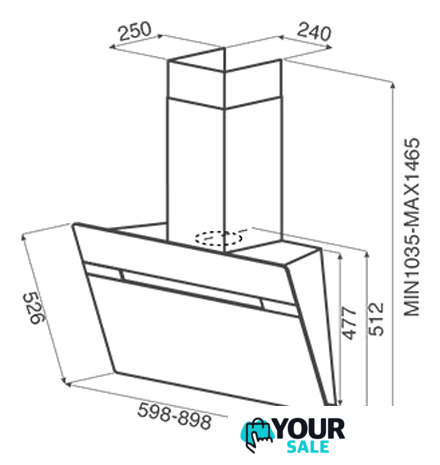 Кухонная вытяжка Jetair Viki BL 90 A PRF0111487B - Изображение №2 — Интернет-магазин Your Sale