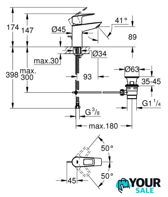 Смеситель Grohe Bauloop 23335001 - Изображение №5 — Интернет-магазин Your Sale