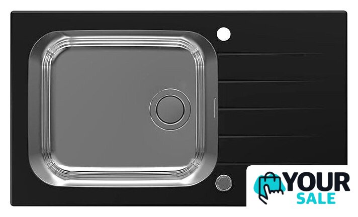 Кухонная мойка Alveus Glassix Up 40 (черный/нержавеющая сталь) - Изображение №1 — Интернет-магазин Your Sale
