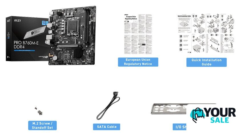 Материнская плата MSI Pro B760M-E DDR4 - Изображение №2 — Интернет-магазин Your Sale