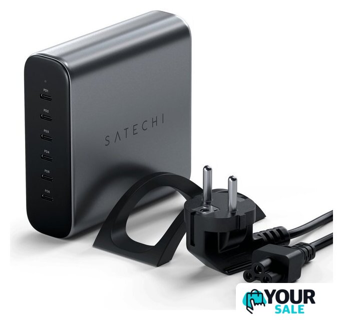 Сетевое зарядное Satechi 200W USB-C 6-Port GaN Charger ST-C200GM-EU - Изображение №6 — Интернет-магазин Your Sale