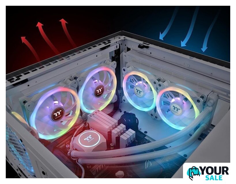 Комплект вентиляторов для корпуса с контроллером Thermaltake SWAFAN 12 RGB Radiator Fan TT Premium Edition White CL-F145-PL12SW-A - Изображение №5 — Интернет-магазин Your Sale