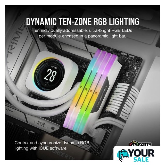 Оперативная память Corsair Vengeance RGB 2x32ГБ DDR5 5600 МГц CMH64GX5M2B5600C40W - Изображение №3 — Интернет-магазин Your Sale