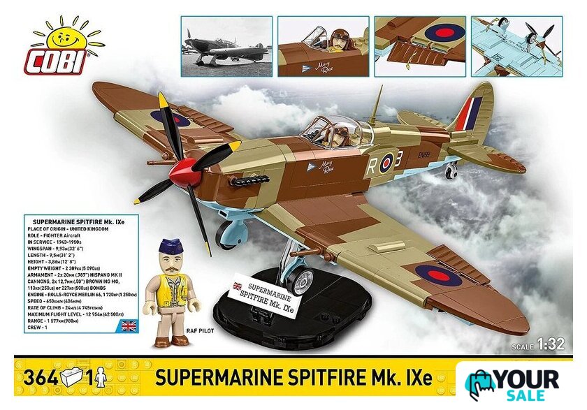 Конструктор Cobi Historical Collection WWII Supermarine Spitfire Mk.IXe - Изображение №4 — Интернет-магазин Your Sale