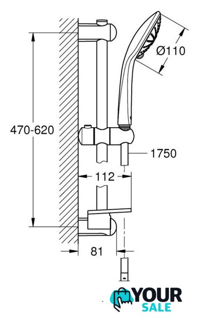 Душевой гарнитур  Grohe Euphoria 110 Massage 27243001 (хром) - Изображение №2 — Интернет-магазин Your Sale