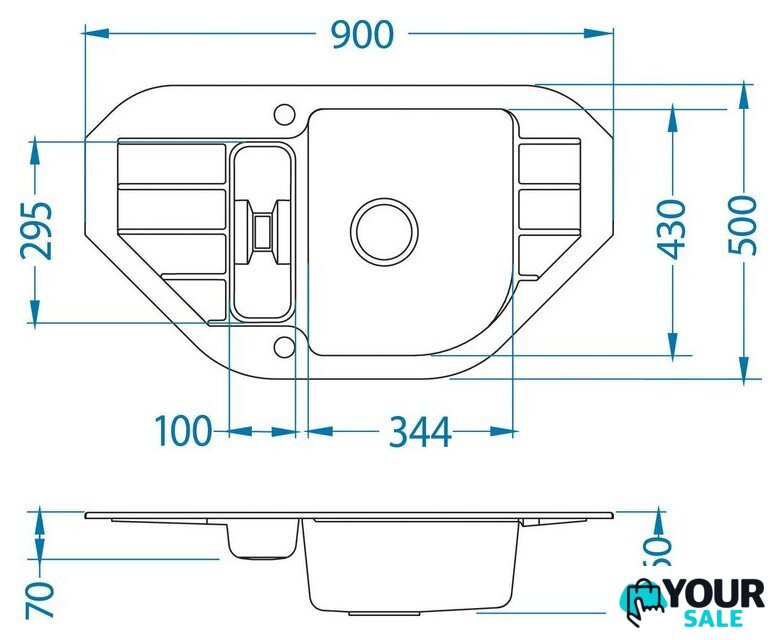 Кухонная мойка Alveus Niagara 60 4126005 - Изображение №2 — Интернет-магазин Your Sale