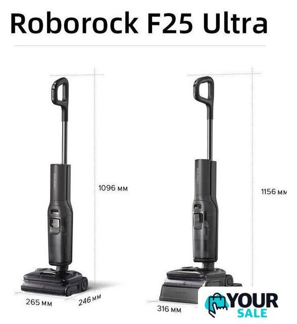 Вертикальный моющий пылесос Roborock F25 Ultra (с русской озвучкой, черный) - Изображение №6 — Интернет-магазин Your Sale