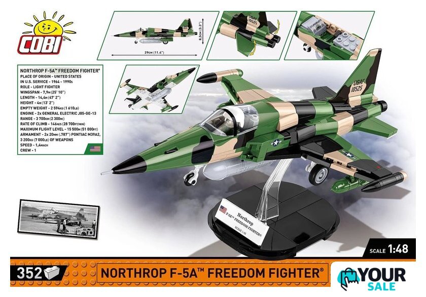 Конструктор Cobi Historical Collection Vietnam War Northrop F-5A Freedom Fighter - Изображение №4 — Интернет-магазин Your Sale