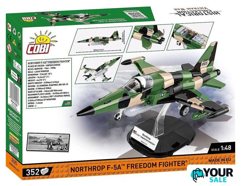 Конструктор Cobi Historical Collection Vietnam War Northrop F-5A Freedom Fighter - Изображение №12 — Интернет-магазин Your Sale