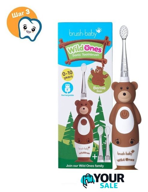 Электрическая зубная щетка Brush-Baby WildOnes Bear - Изображение №3 — Интернет-магазин Your Sale