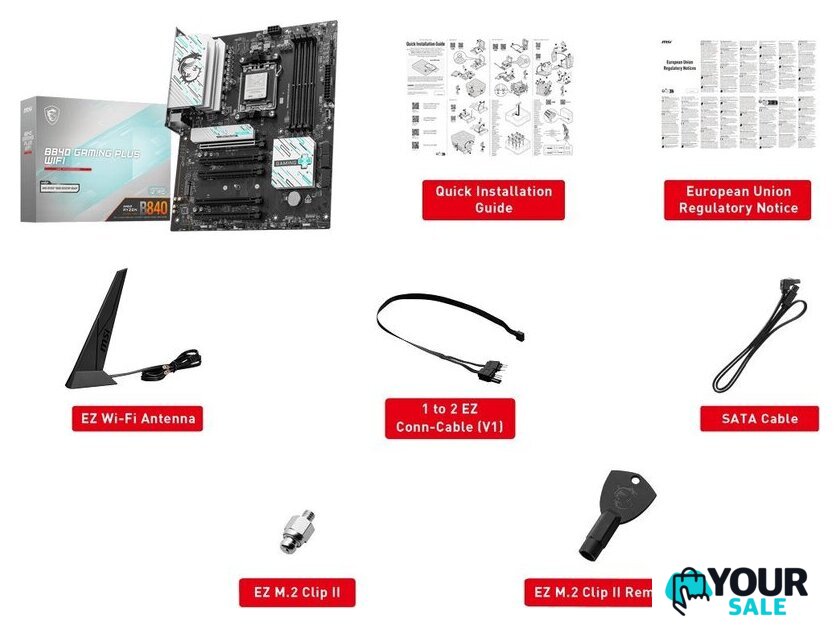 Материнская плата MSI B840 Gaming Plus WiFi - Изображение №2 — Интернет-магазин Your Sale