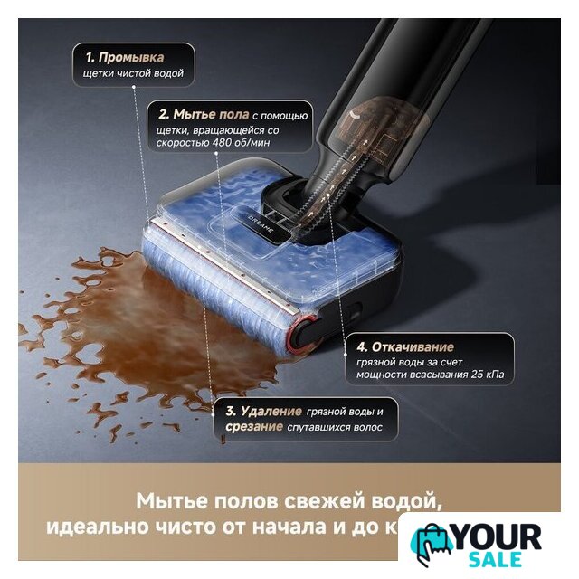Вертикальный моющий пылесос Dreame G12 Pro Wet and Dry Vacuum HHR32A (евровилка, черный) - Изображение №11 — Интернет-магазин Your Sale