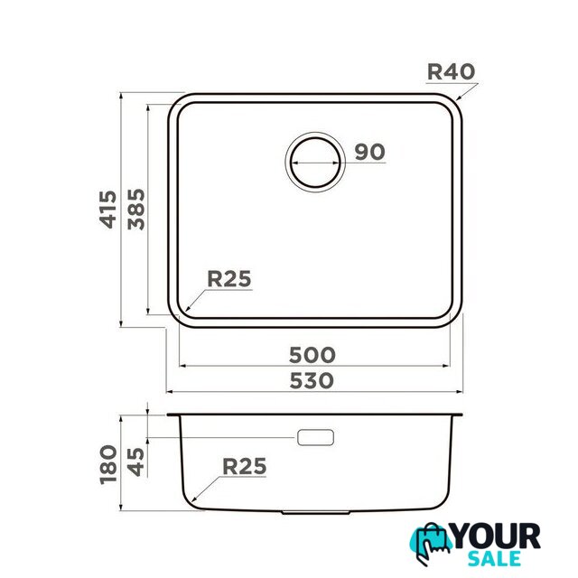 Кухонная мойка Omoikiri Omi 53-U/I-GB Ultra (графит) - Изображение №2 — Интернет-магазин Your Sale