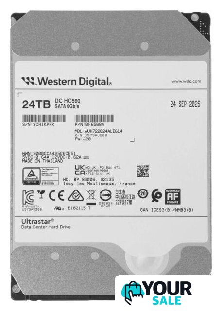 Жесткий диск WD Ultrastar DC HC590 24TB WUH722624ALE6L4 - Изображение №1 — Интернет-магазин Your Sale