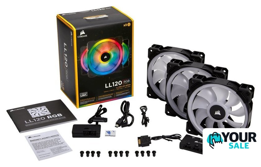 Набор вентиляторов Corsair LL120 RGB 3 шт. (с контроллером) - Изображение №9 — Интернет-магазин Your Sale
