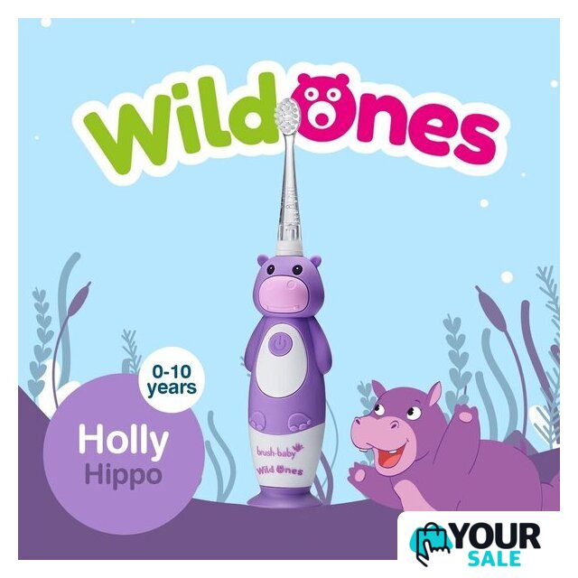 Электрическая зубная щетка Brush-Baby WildOnes Hippo - Изображение №5 — Интернет-магазин Your Sale