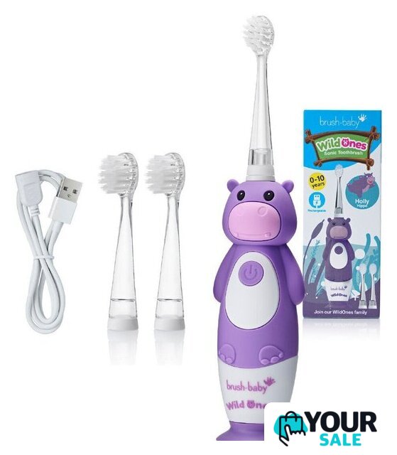 Электрическая зубная щетка Brush-Baby WildOnes Hippo - Изображение №1 — Интернет-магазин Your Sale