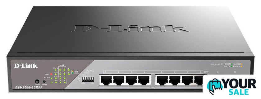 Управляемый коммутатор 2-го уровня D-Link DSS-200G-10MPP/A1A - Изображение №1 — Интернет-магазин Your Sale