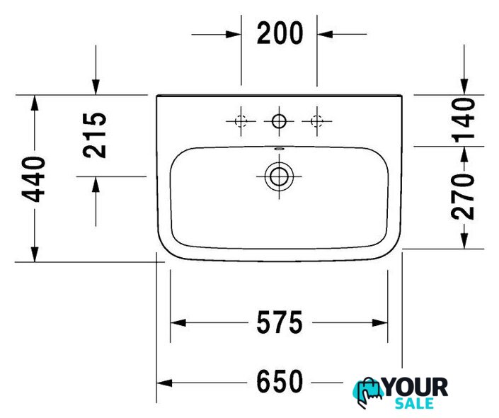 Умывальник Duravit DuraStyle 65x44 (2319650000) - Изображение №2 — Интернет-магазин Your Sale
