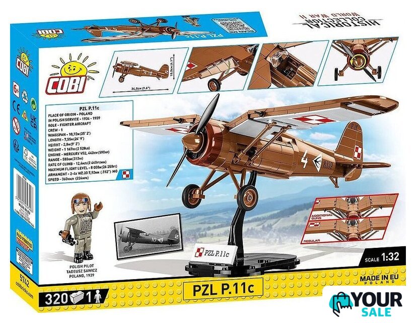 Конструктор Cobi Historical Collection WWII PZL P.11c - Изображение №15 — Интернет-магазин Your Sale