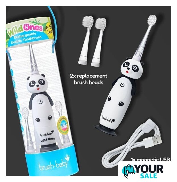 Электрическая зубная щетка Brush-Baby WildOnes Panda - Изображение №10 — Интернет-магазин Your Sale