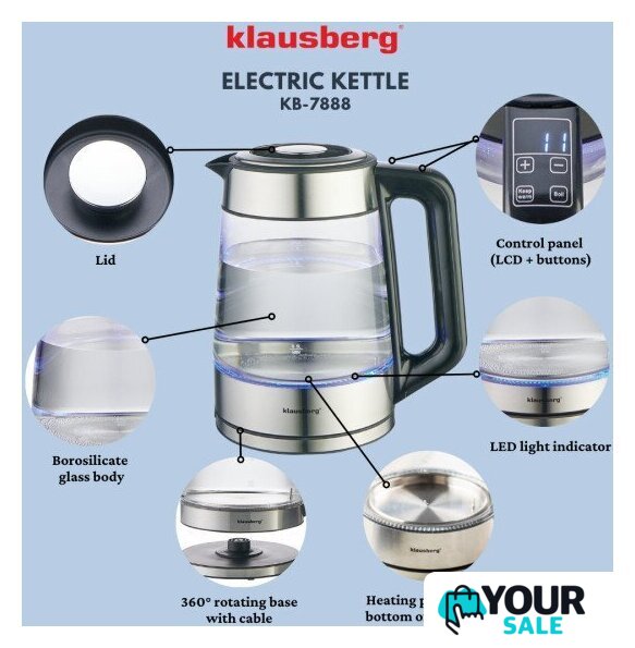 Электрический чайник Klausberg KB-7888 - Изображение №4 — Интернет-магазин Your Sale