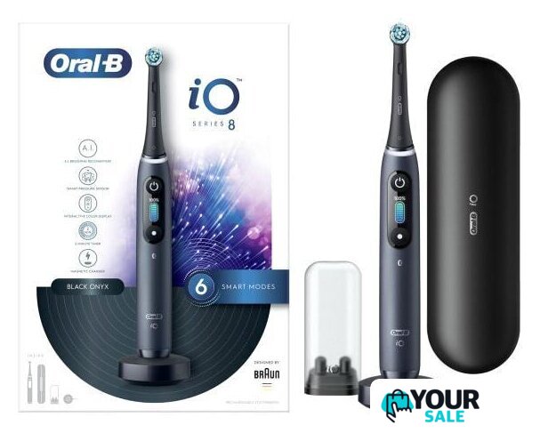 Электрическая зубная щетка Oral-B iO 8n (черный, 1 насадка) - Изображение №5 — Интернет-магазин Your Sale