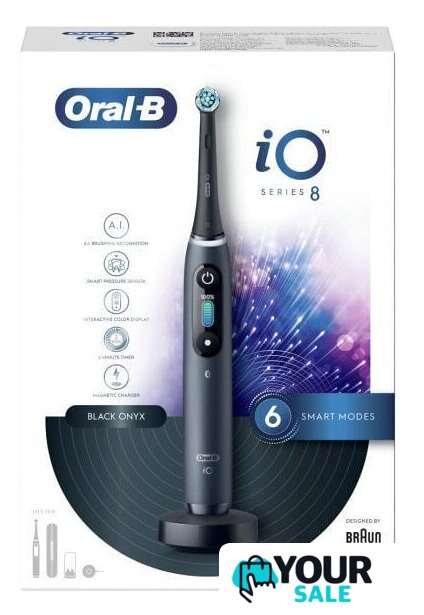Электрическая зубная щетка Oral-B iO 8n (черный, 1 насадка) - Изображение №2 — Интернет-магазин Your Sale