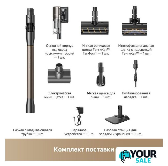 Пылесос Dreame Cordless Vacuum Cleaner Z40 TangleCut Flex VRV62F (евровилка, черный) - Изображение №9 — Интернет-магазин Your Sale