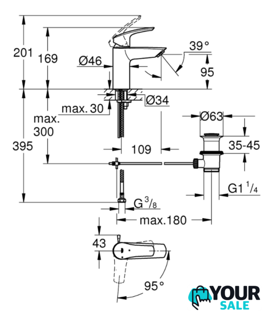 Смеситель Grohe Eurosmart 32926003 - Изображение №6 — Интернет-магазин Your Sale