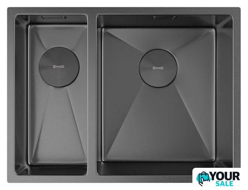 Кухонная мойка ZorG Zerox 58-2 U / IF-L PVD Gunblack - Изображение №3 — Интернет-магазин Your Sale