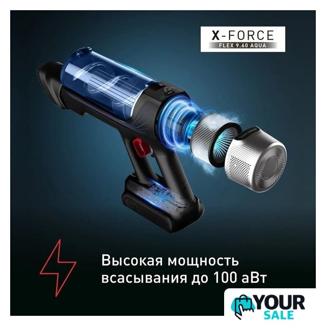 Вертикальный пылесос с влажной уборкой Tefal X-Force Flex 9.60 Aqua TY20C7WO - Изображение №3 — Интернет-магазин Your Sale