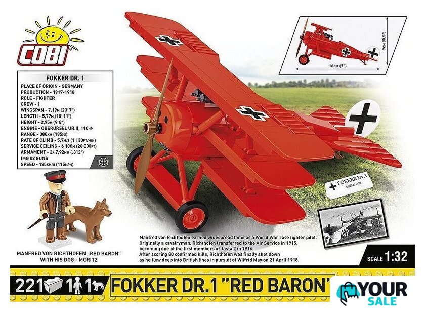 Конструктор Cobi Historical Collection Great War Fokker Dr.1 