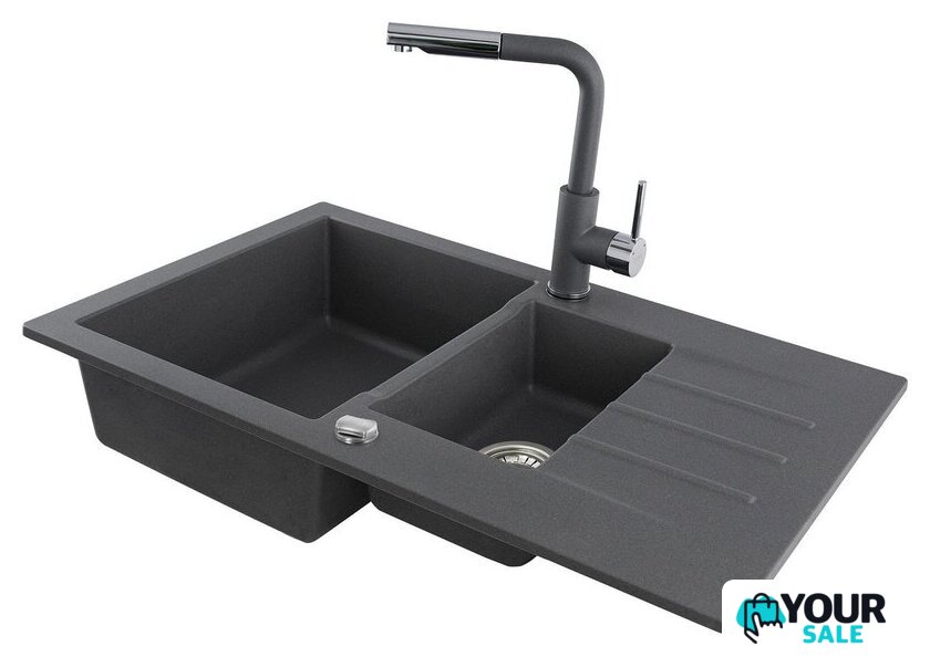 Кухонная мойка Kernau KGS A 6079 1.5B1D Grey Metallic - Изображение №5 — Интернет-магазин Your Sale