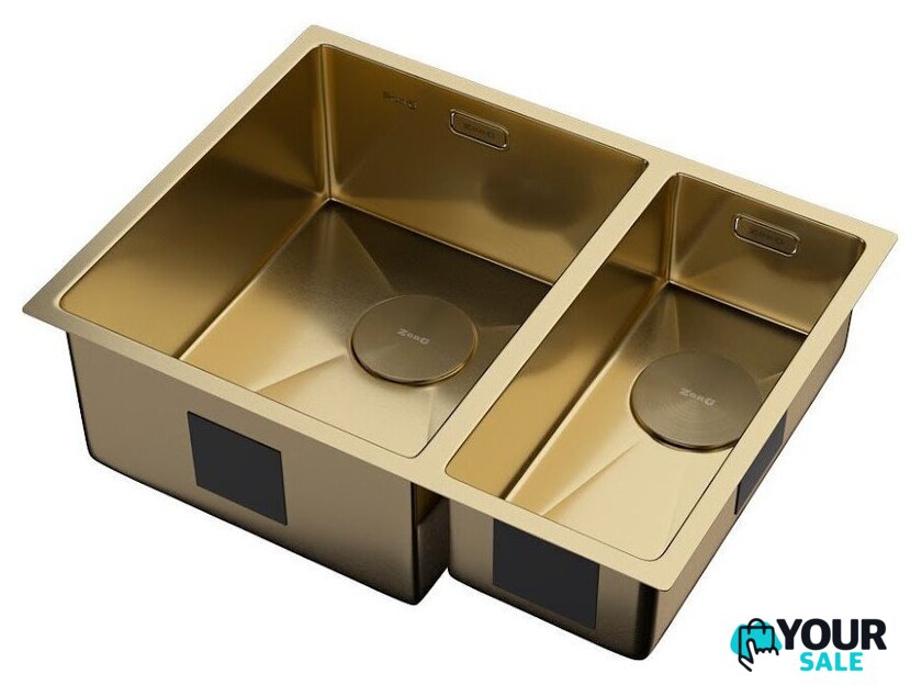 Кухонная мойка ZorG Zerox 58-2 U / IF-R PVD Gold - Изображение №2 — Интернет-магазин Your Sale
