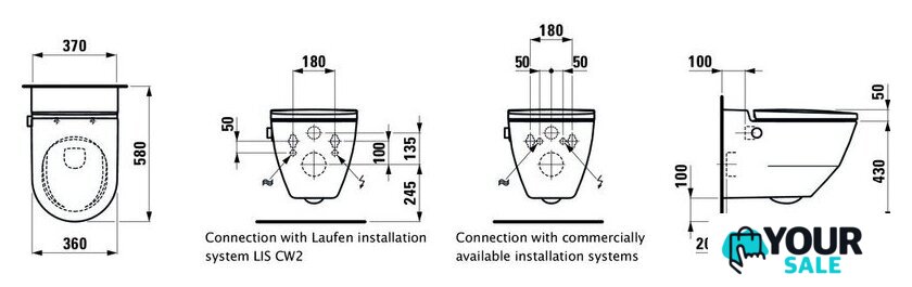 Унитаз подвесной Laufen Cleanet Navia Rimless 8206017570001 - Изображение №16 — Интернет-магазин Your Sale
