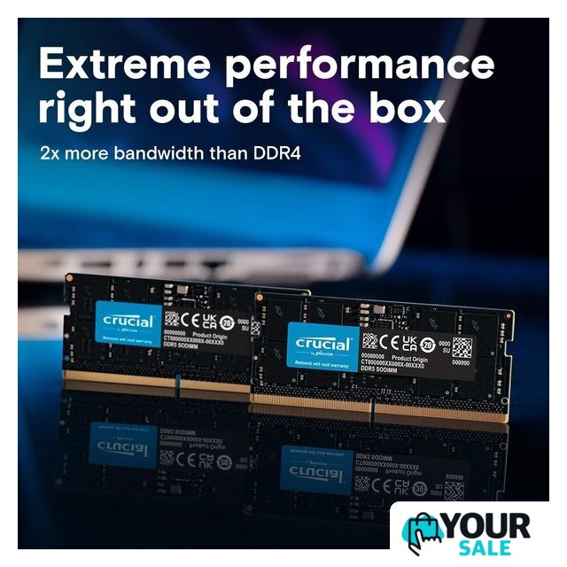 Оперативная память Crucial 24ГБ DDR5 SODIMM 5600 МГц CT24G56C46S5 - Изображение №2 — Интернет-магазин Your Sale
